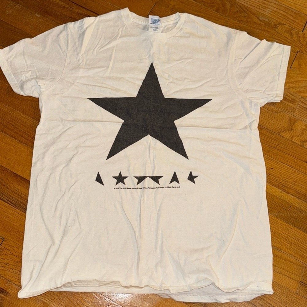 2019 DAVID BOWIE BLACKSTAR ALBUM COVER T-SHIRT-LIGHTWEIGHT/WHITE/SHORT SLEEVE M